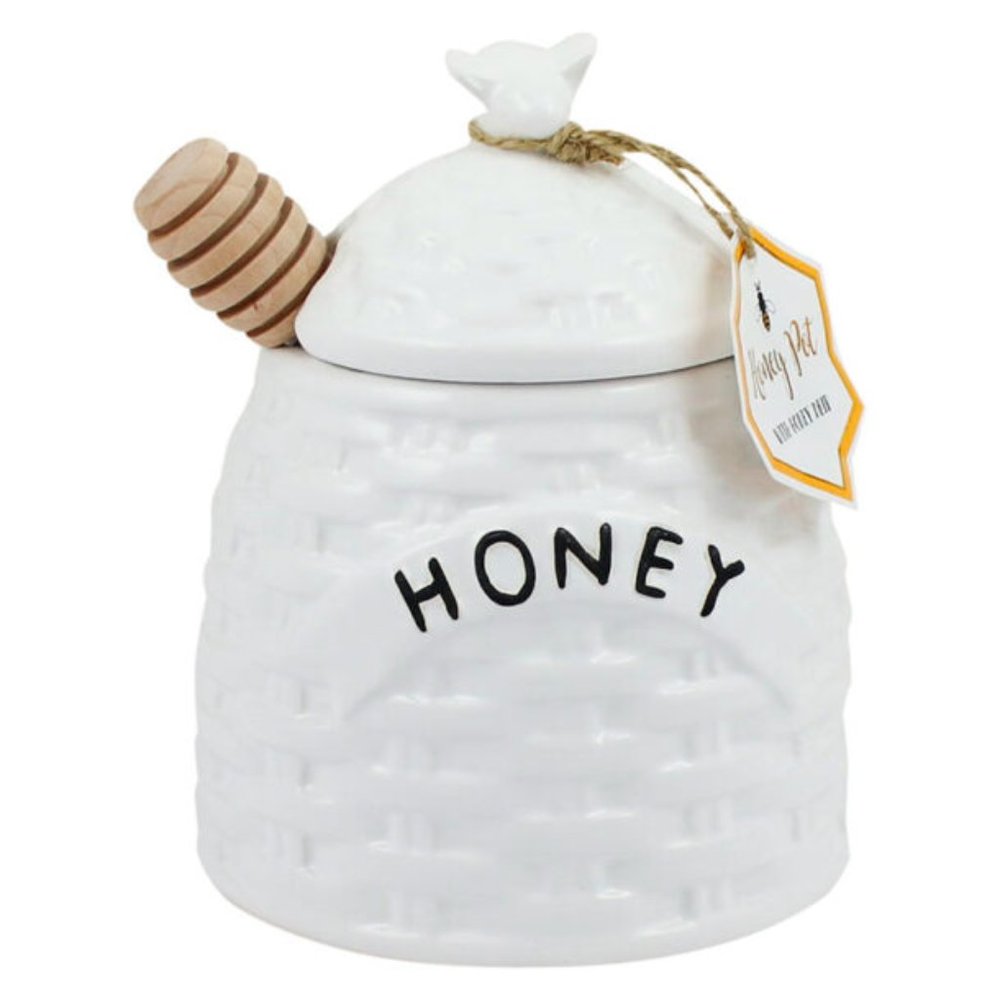 Azzure Home Honey Jar With Wooden Spoon